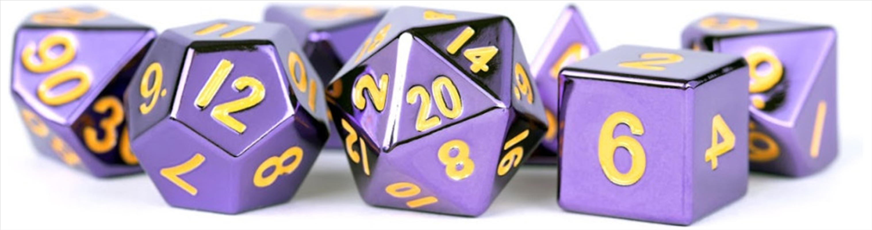 MDG 16mm Metal Polyhedral Dice Set: Purple/Product Detail/Dice Games