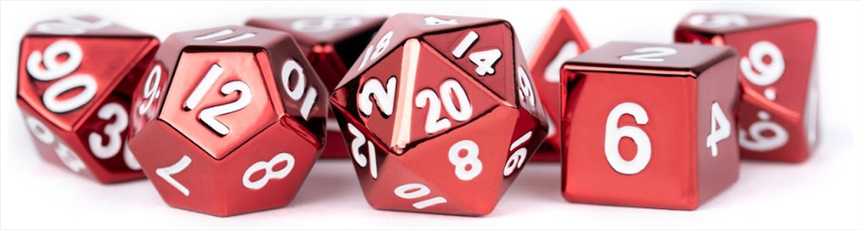 MDG 16mm Metal Polyhedral Dice Set: Red/Product Detail/Dice Games
