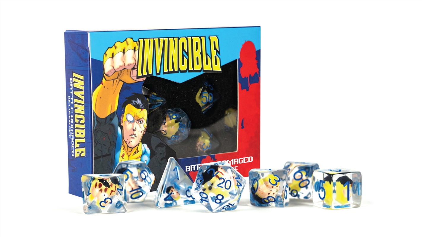 MDG Invincible Blood Damaged Resin Poly Dice Set/Product Detail/Dice Games