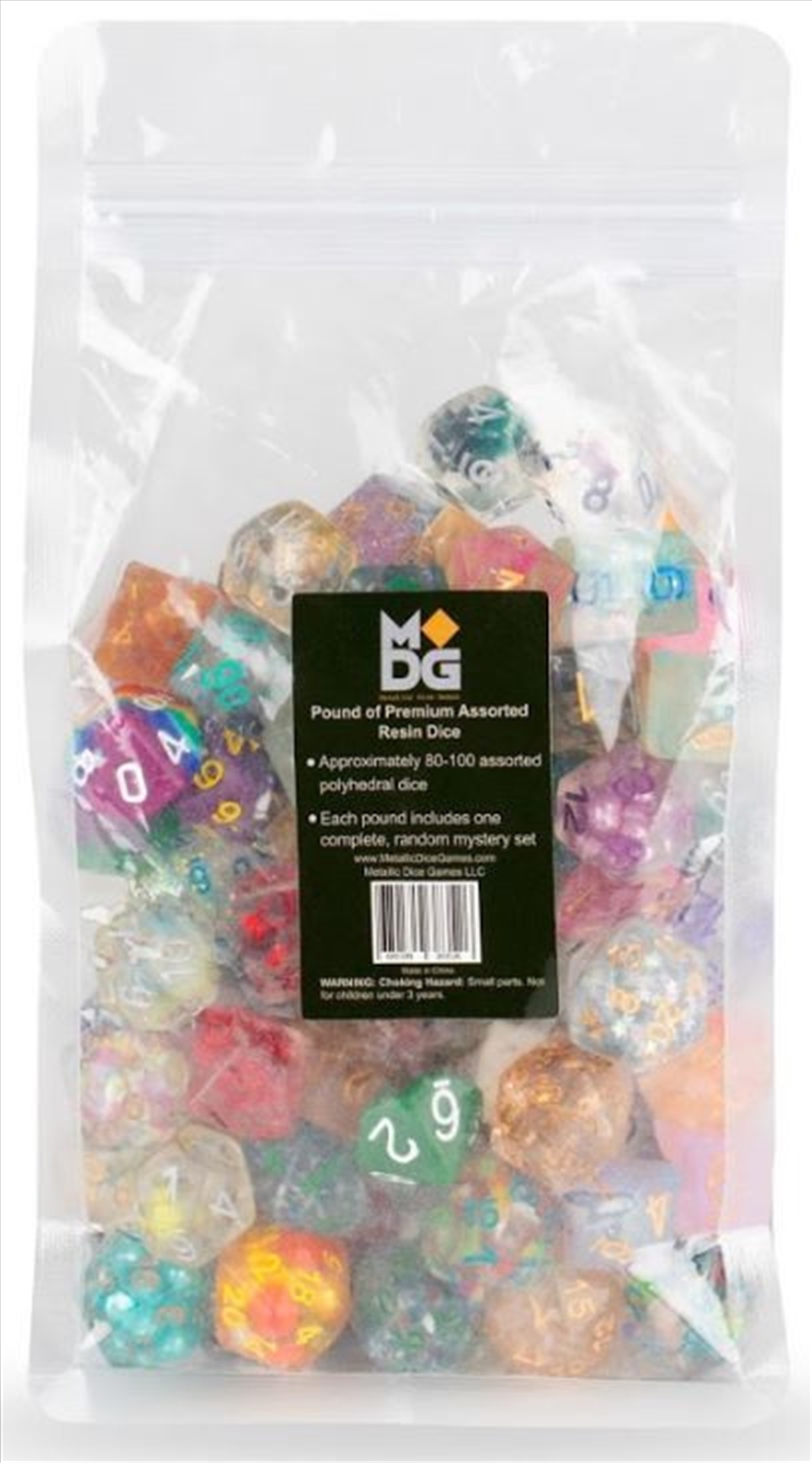 MDG 16mm Premium Resin Polyhedral Dice Assortment - 1 Pound (80-100 Dice)/Product Detail/Dice Games
