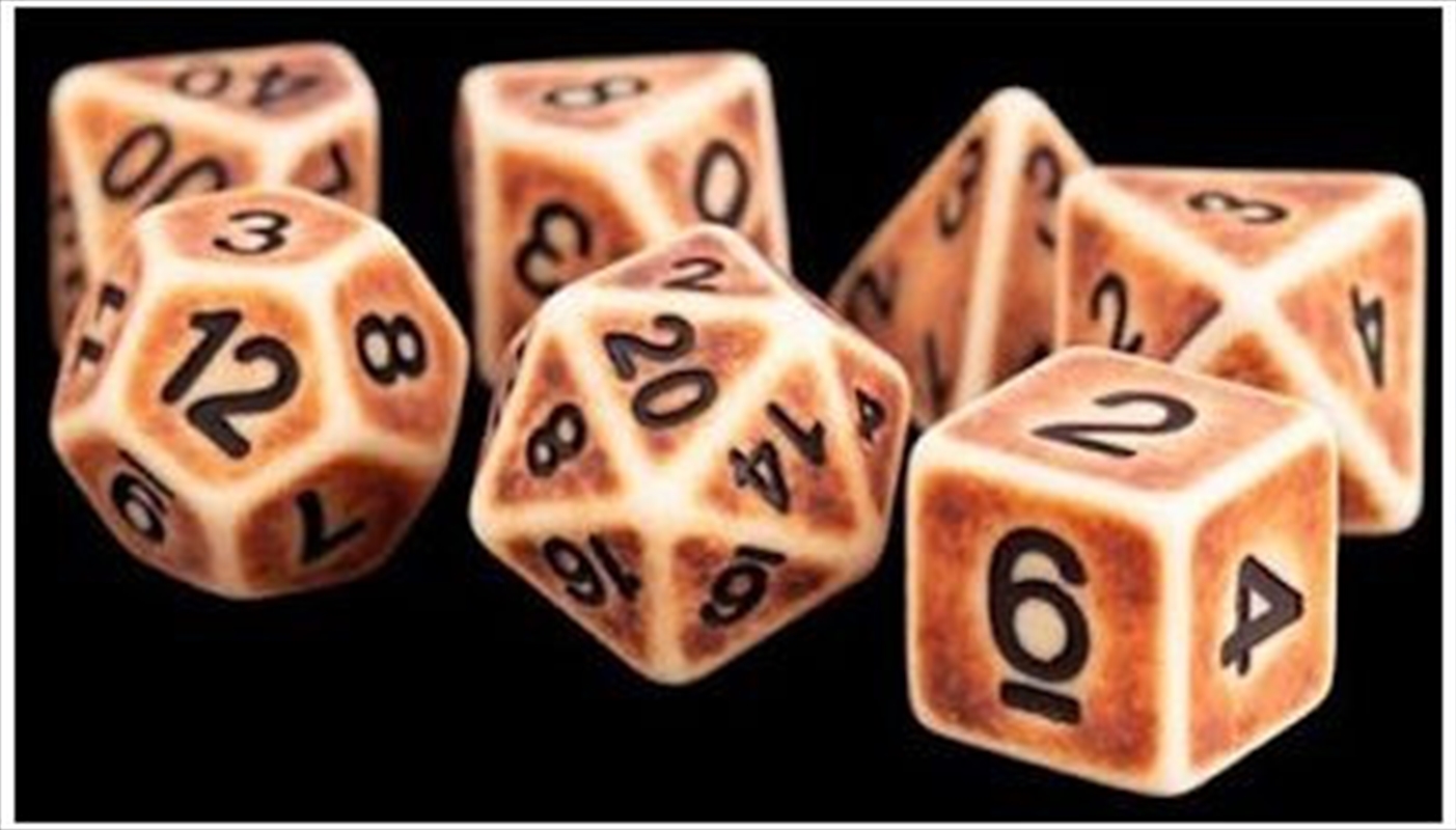 MDG 16mm Resin Polyhedral Dice Set: Ancient Brown/Product Detail/Dice Games