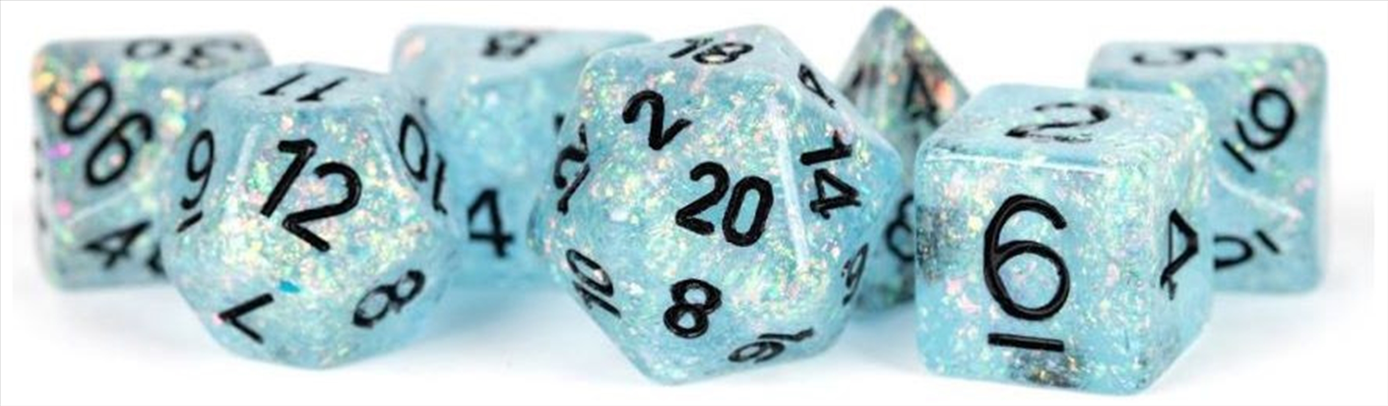 MDG 16mm Resin Polyhedral Dice Set: Flash Blue/Product Detail/Dice Games