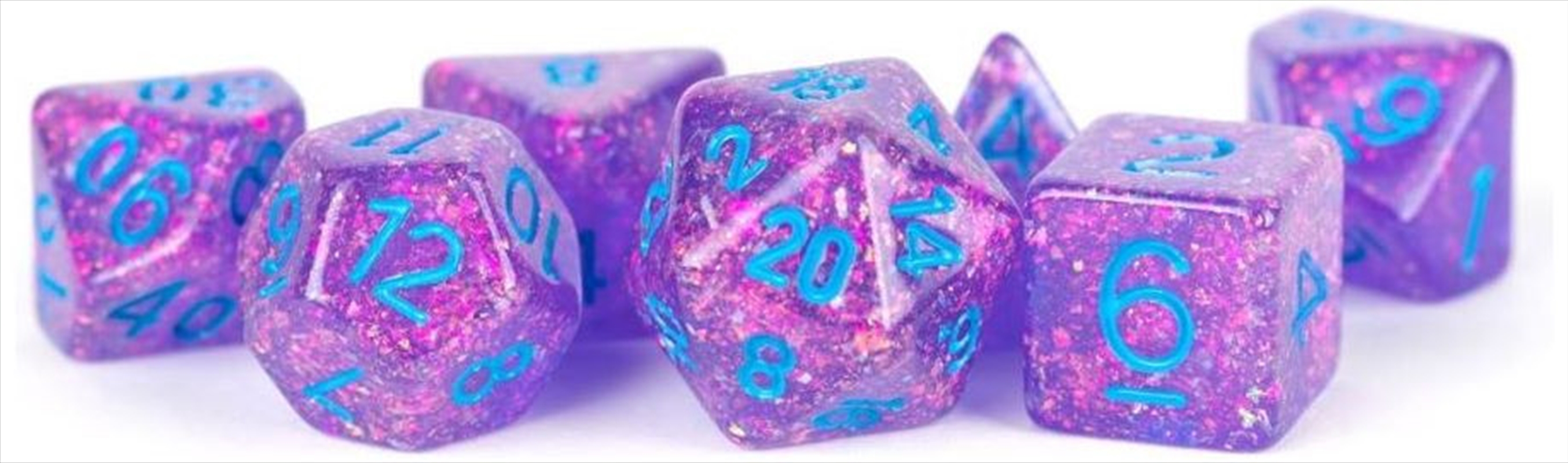 MDG 16mm Resin Polyhedral Dice Set: Flash Purple/Product Detail/Dice Games