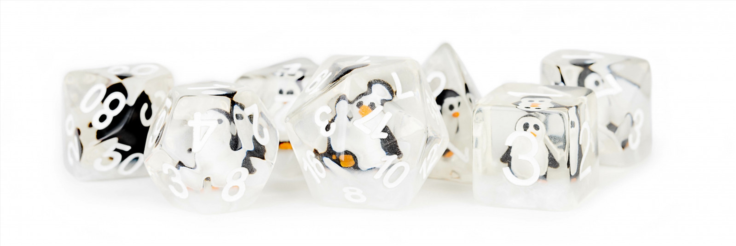 MDG 16mm Resin Polyhedral Dice Set: Infused Penguin Dice/Product Detail/Dice Games