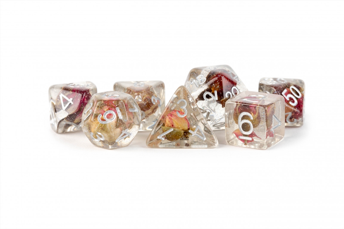 MDG 16mm Resin Polyhedral Dice Set: Infused Rose Dice/Product Detail/Dice Games