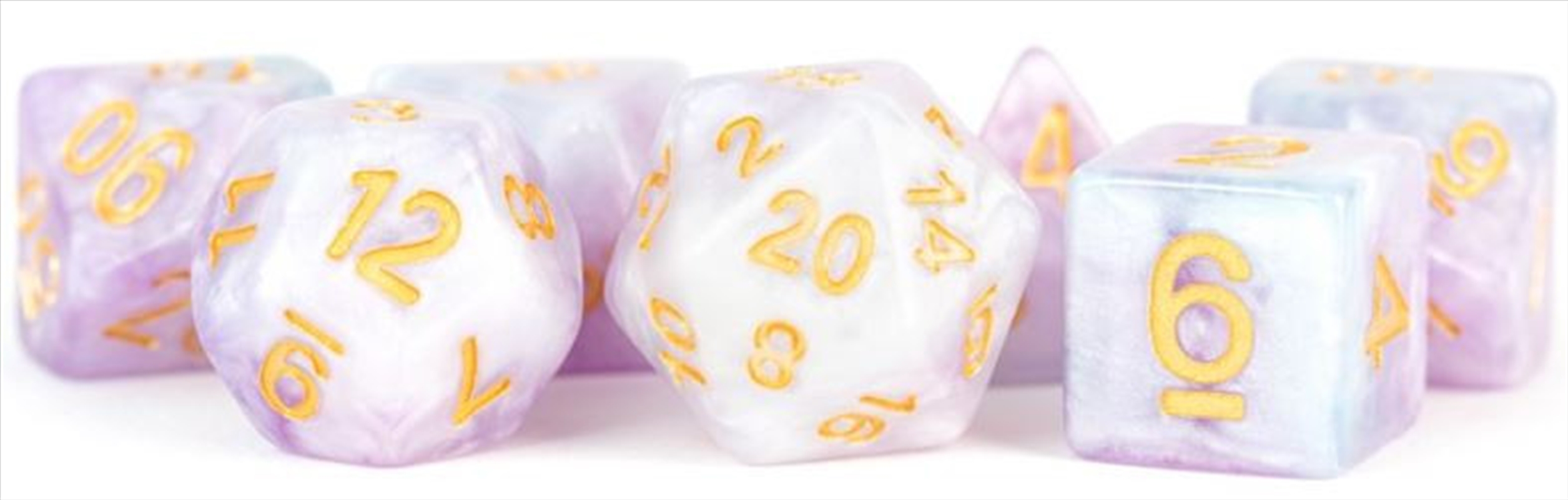 MDG 16mm Resin Polyhedral Dice Set: Lavender/Product Detail/Dice Games