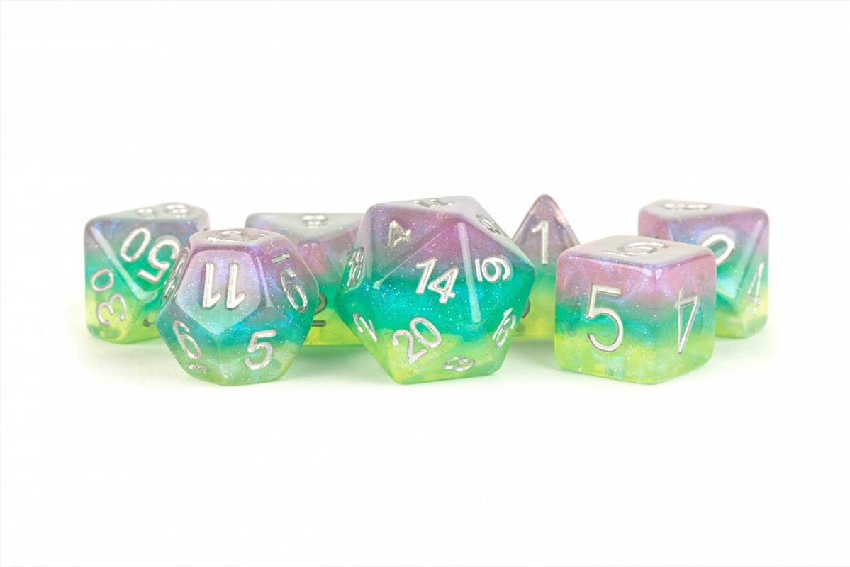 MDG 16mm Resin Polyhedral Dice Set: Layered Stardust Radiance/Product Detail/Dice Games
