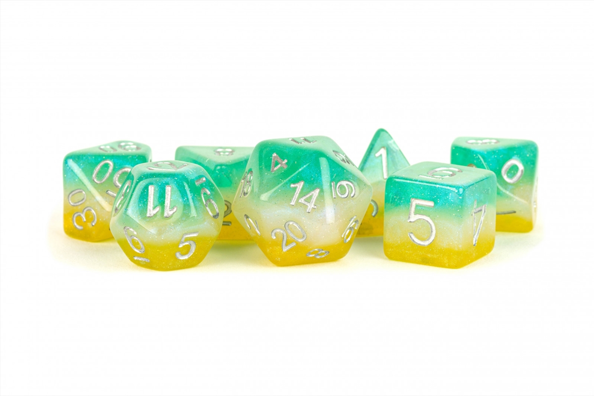 MDG 16mm Resin Polyhedral Dice Set: Layered Stardust Tropics/Product Detail/Dice Games