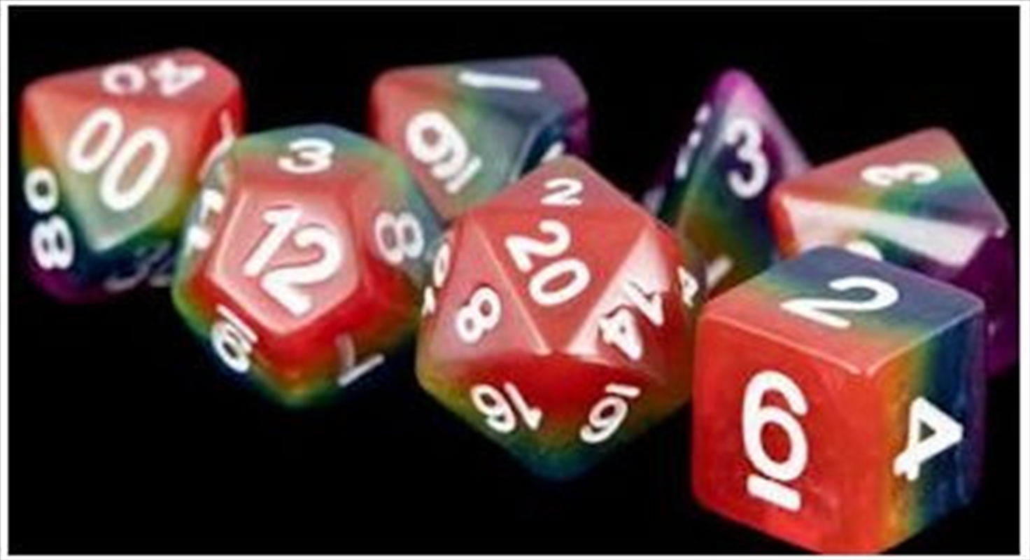 MDG 16mm Resin Polyhedral Dice Set: Rainbow/Product Detail/Dice Games
