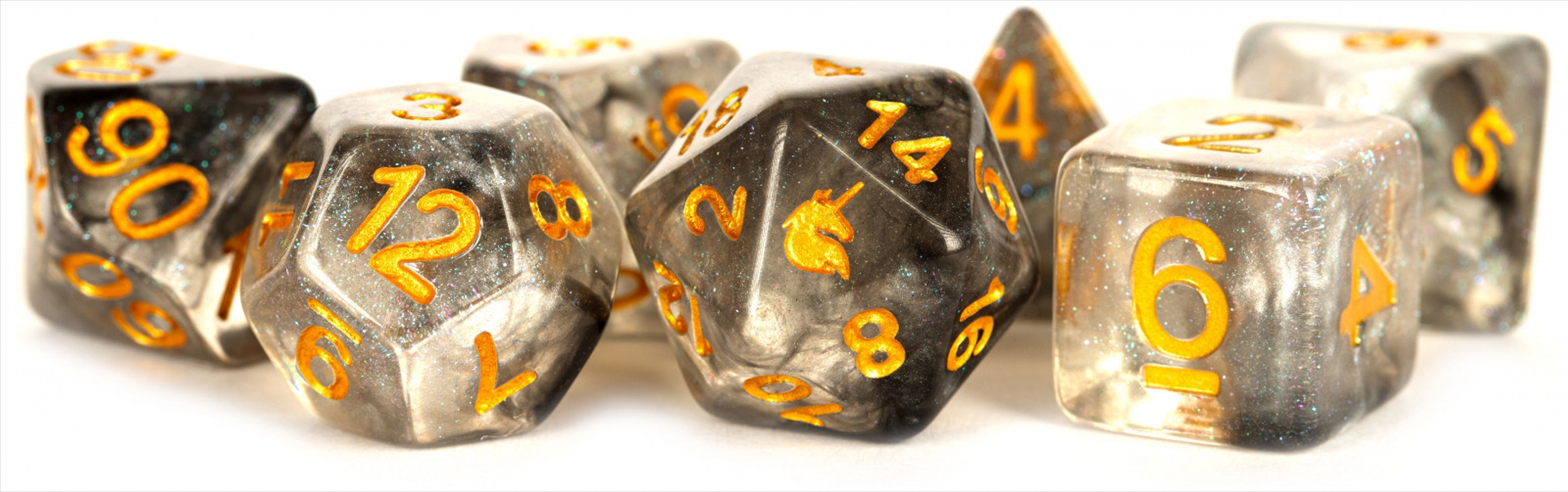MDG 16mm Resin Polyhedral Dice Set: Unicorn Rogue Rage/Product Detail/Dice Games