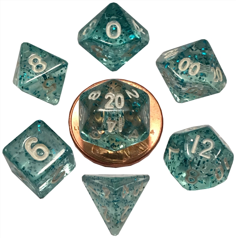 MDG 10mm Mini Polyhedral Dice Set: Ethereal Light Blue/Product Detail/Dice Games