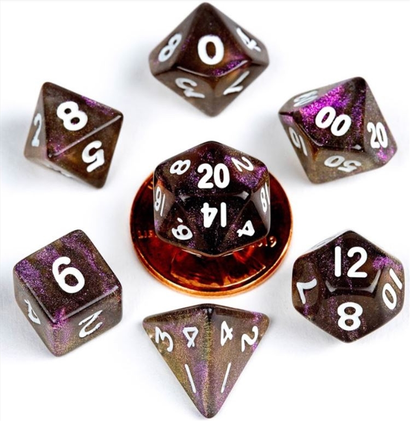 MDG 10mm Mini Polyhedral Dice Set: Stardust Supervolcano/Product Detail/Dice Games