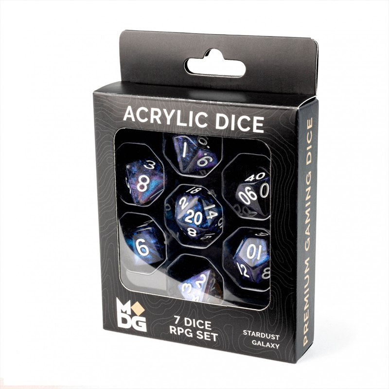 MDG 16mm Acrylic Polyhedral Dice Set: Stardust Galaxy (Premium Packaging)/Product Detail/Dice Games