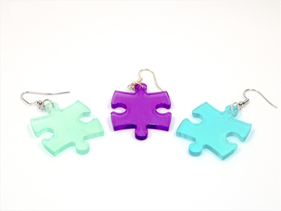 Chessex Earrings Puzzle Piece Pair Borealis (Assorted Dice Colours)/Product Detail/Jewellery