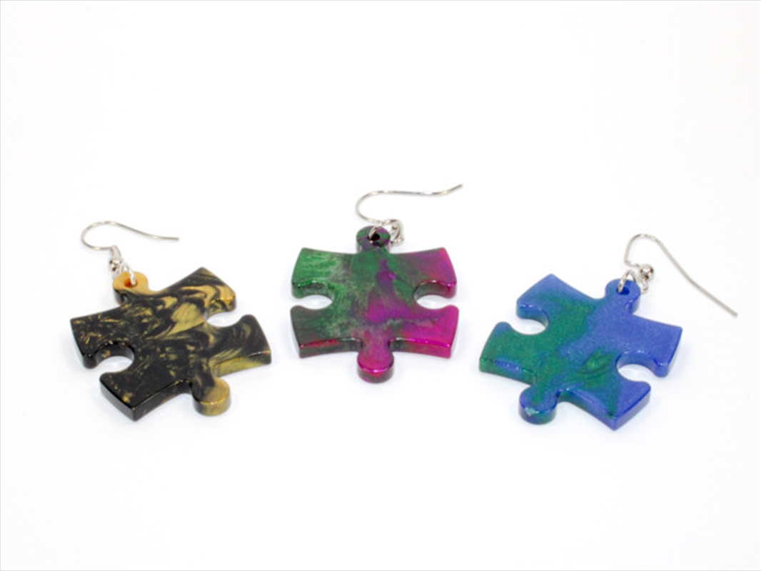 Chessex Earrings Puzzle Piece Pair Gemini (Assorted Dice Colours)/Product Detail/Jewellery