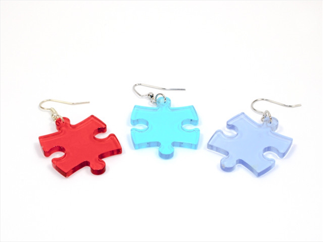 Chessex Earrings Puzzle Piece Pair Translucent (Assorted Dice Colours)/Product Detail/Jewellery
