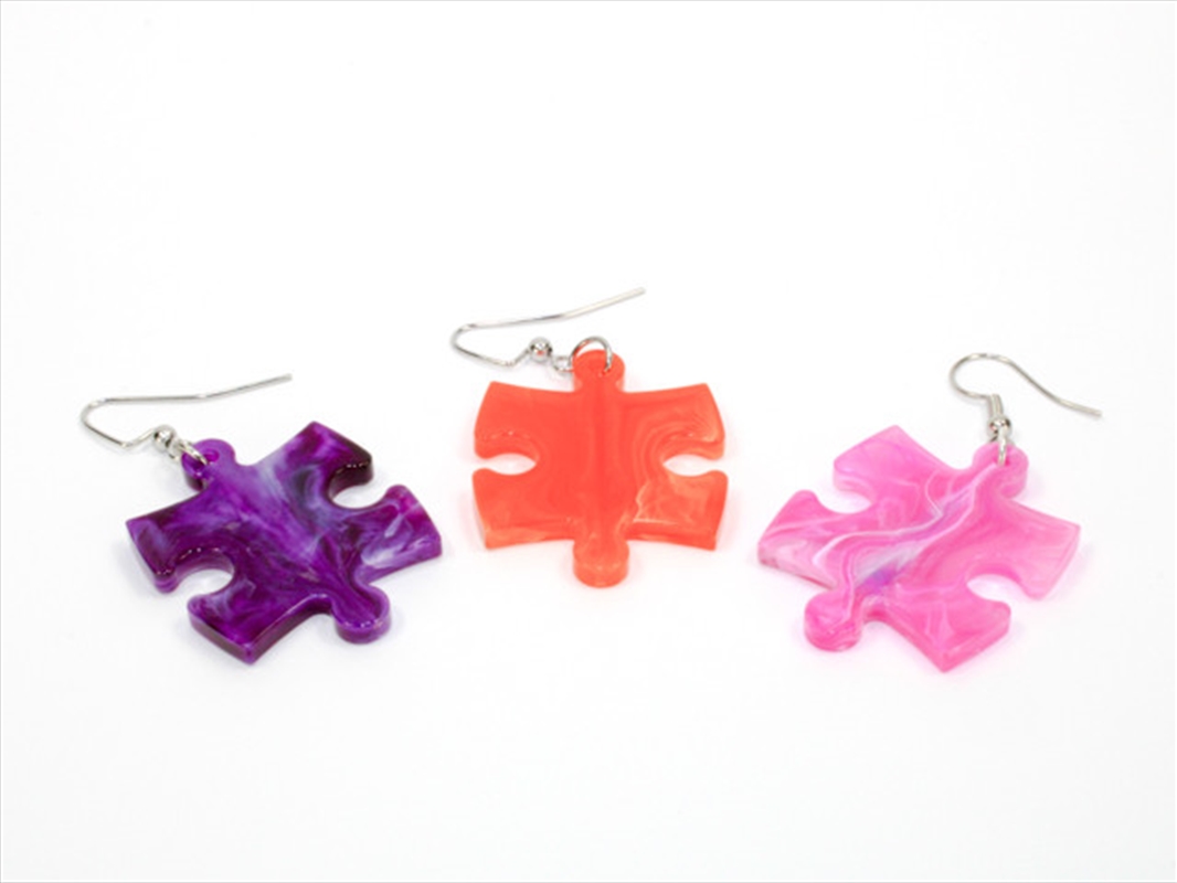 Chessex Earrings Puzzle Piece Pair Vortex (Assorted Dice Colours)/Product Detail/Jewellery