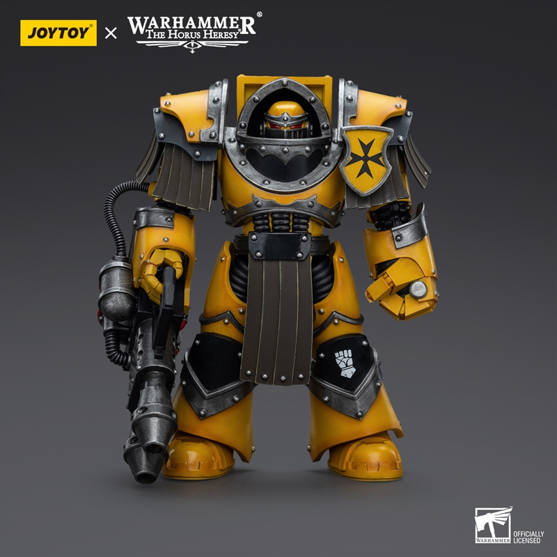 Warhammer Collectibles: 1/18 Scale Imperial Fists Legion Cataphractii Terminator Squad with Flamer/Product Detail/Figurines