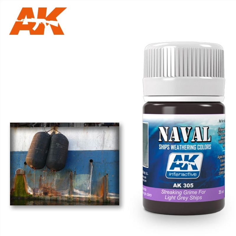 AK Interactive - Weathering Products - Streaking Grime For Light Grey Ships 35ml/Product Detail/Paints