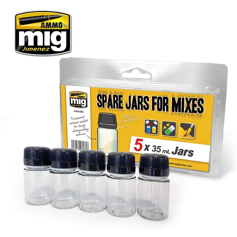 Ammo by MIG -  Accessories - Spare Big Jars for Mixes (5 x 35mL jars)/Product Detail/Arts & Craft