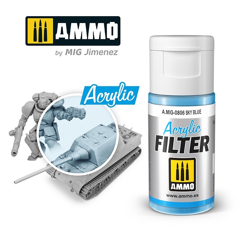 Ammo by MIG -  Acrylic Filter - Sky Blue/Product Detail/Paints