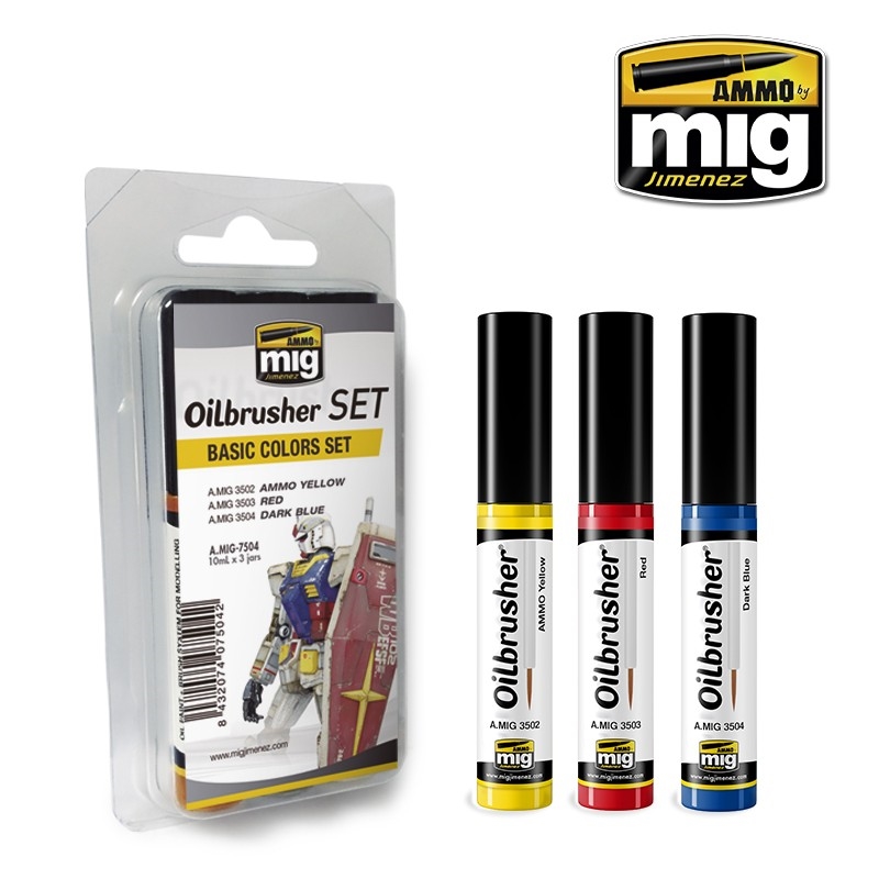 Ammo by MIG -  Oilbrushers - Basic Colors Set/Product Detail/Paints