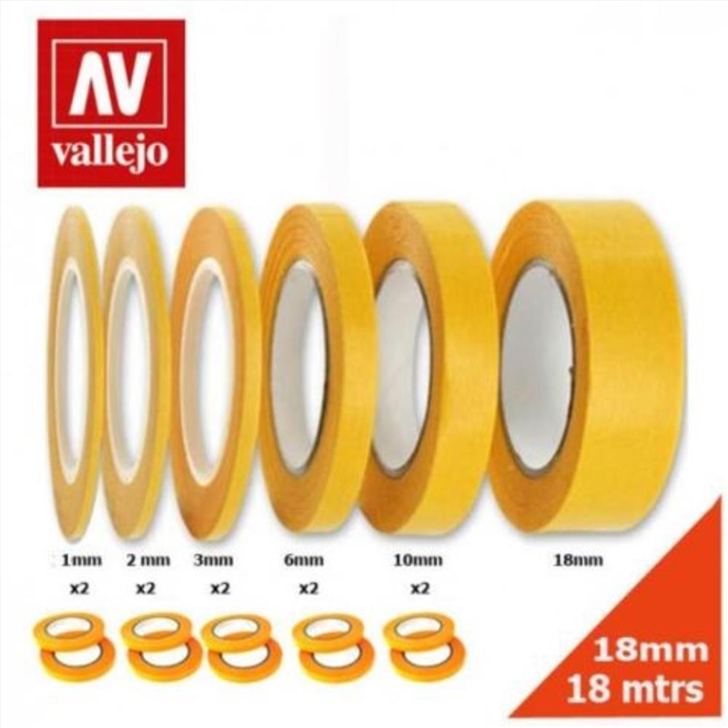 Vallejo - Hobby Tools - Precision Masking Tape 2mmx18m - Twin Pack/Product Detail/Arts & Craft