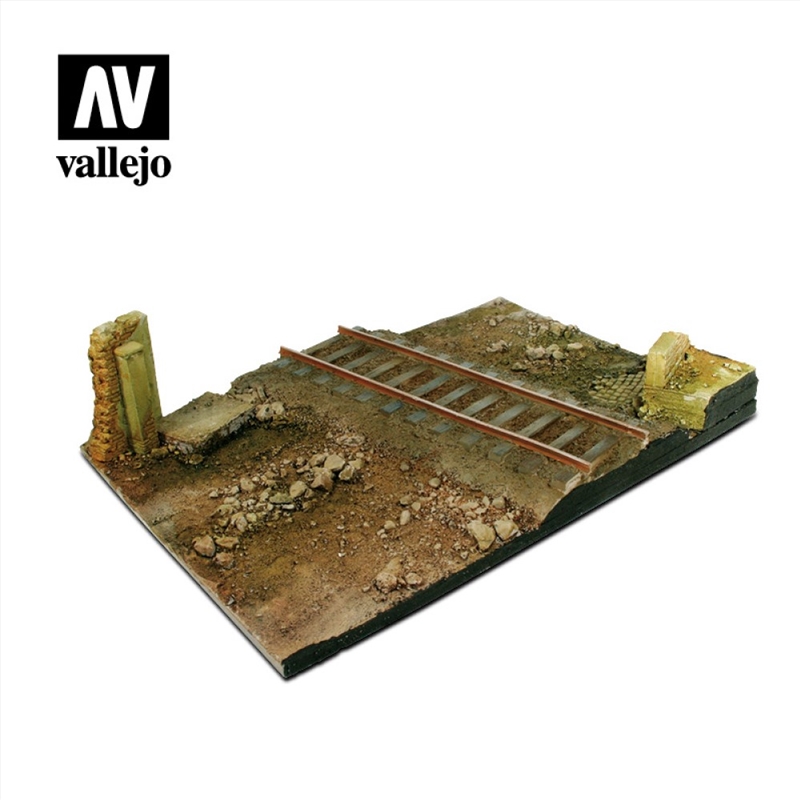 Vallejo - Scenics Bases 1/35 - 31x21 Country road cross with railway section Diorama Base/Product Detail/Arts & Craft