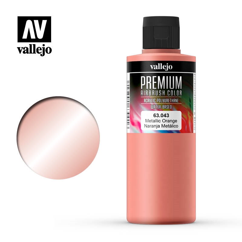 Vallejo - Premium Colour - Pearl & Metallics Metallic Orange 200ml/Product Detail/Paints