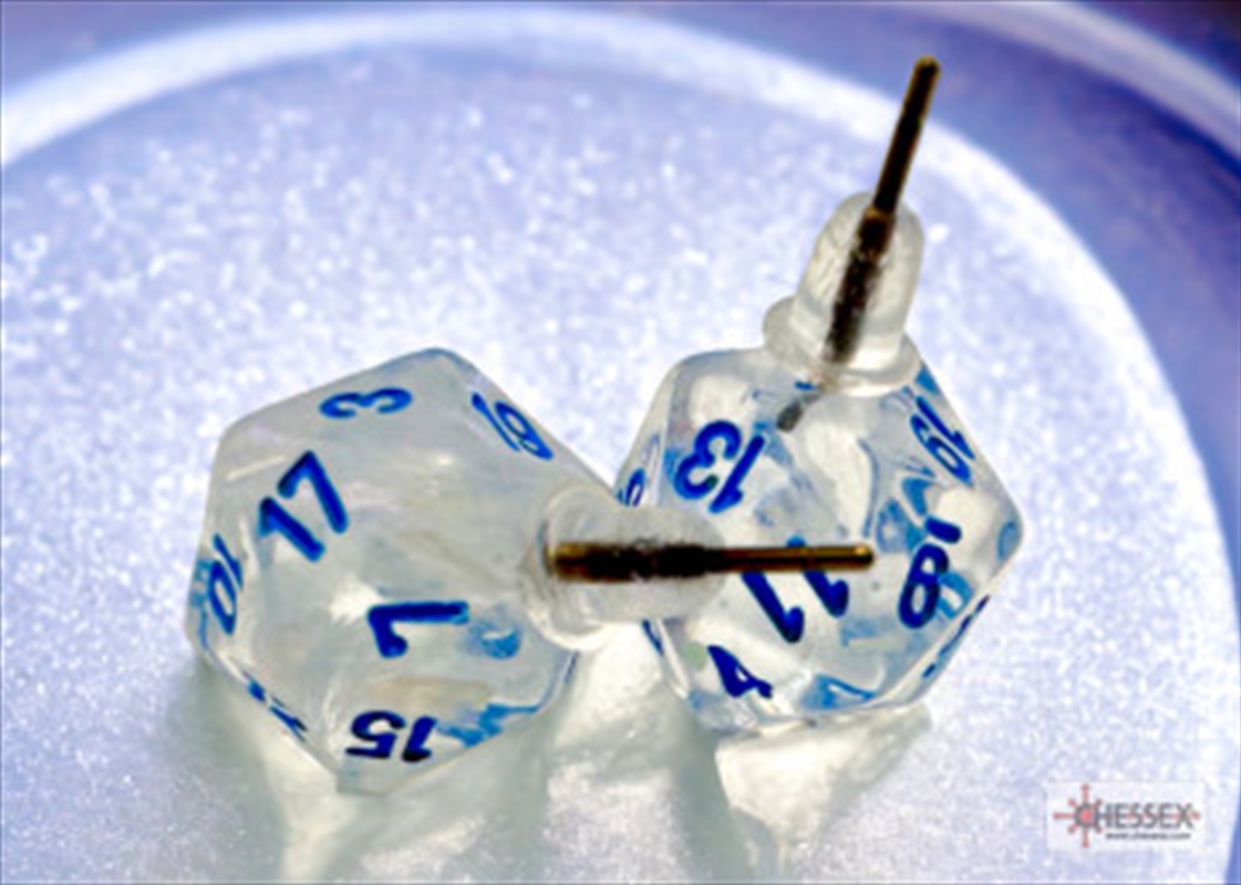 Chessex Earrings Mini d20 Pair Borealis Icicle (Stud)/Product Detail/Jewellery