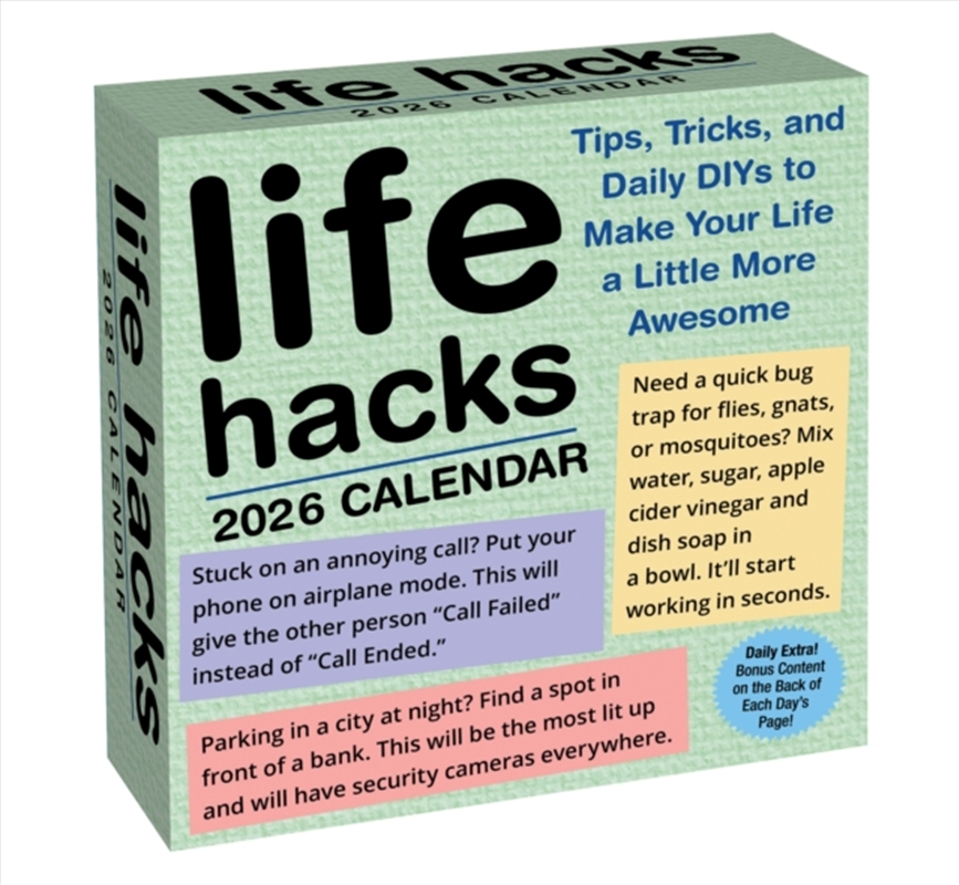 Life Hacks 2026 Boxed Calendar/Product Detail/Calendars & Diaries