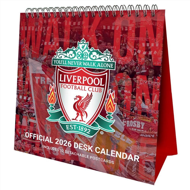 Liverpool FC 2026 Single View Desk Easel Calendar/Product Detail/Calendars & Diaries