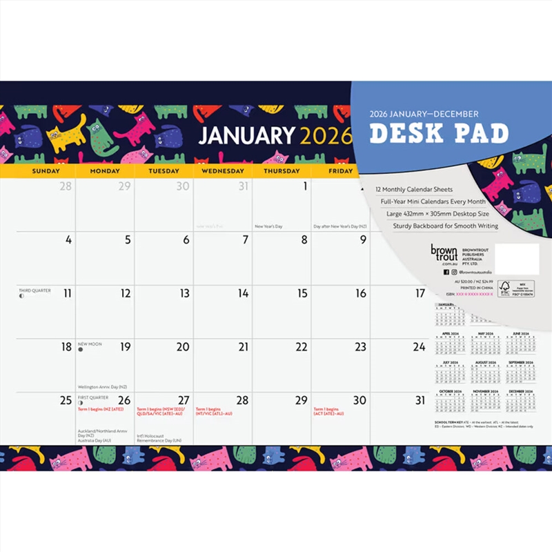 Colourful Cats 2026 Desk Pad Calendar/Product Detail/Calendars & Diaries