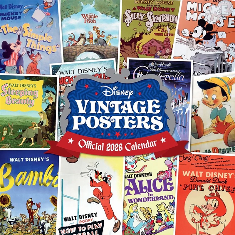 Disney Vintage Posters 2026 Square Calendar/Product Detail/Calendars & Diaries
