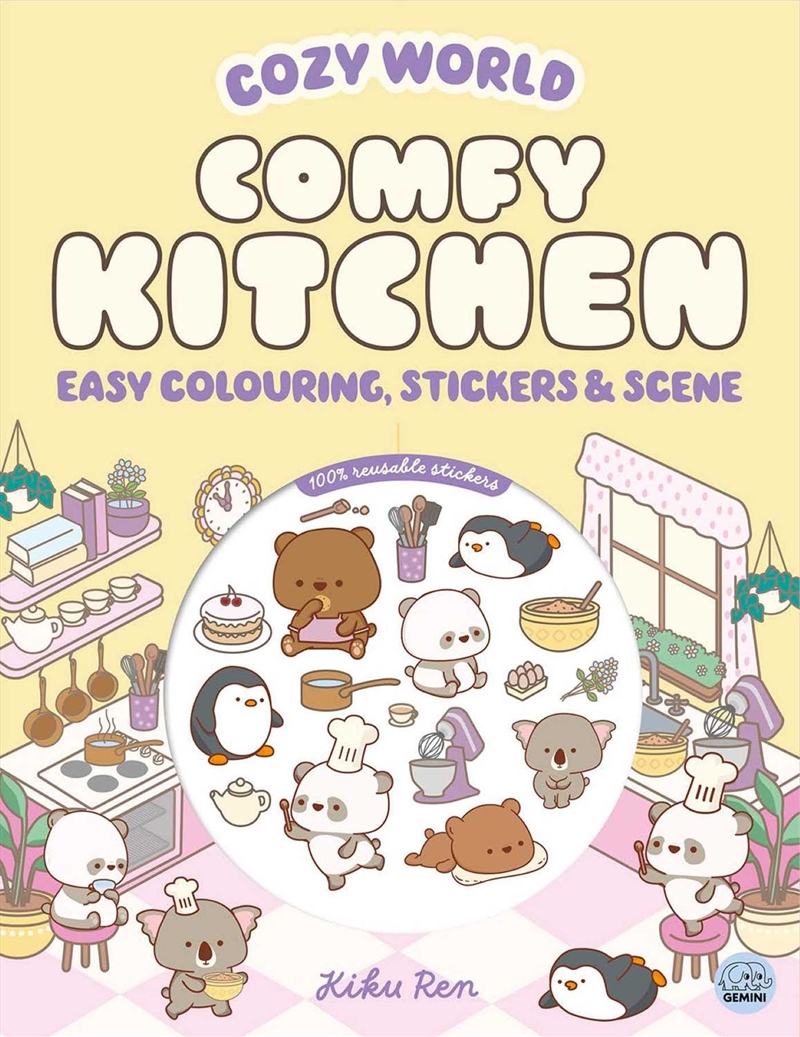 Cozy World Comfy Kitchen: Easy Colouring and Sticker Scene for Teens, Young Adults and Adults/Product Detail/Kids Activity Books