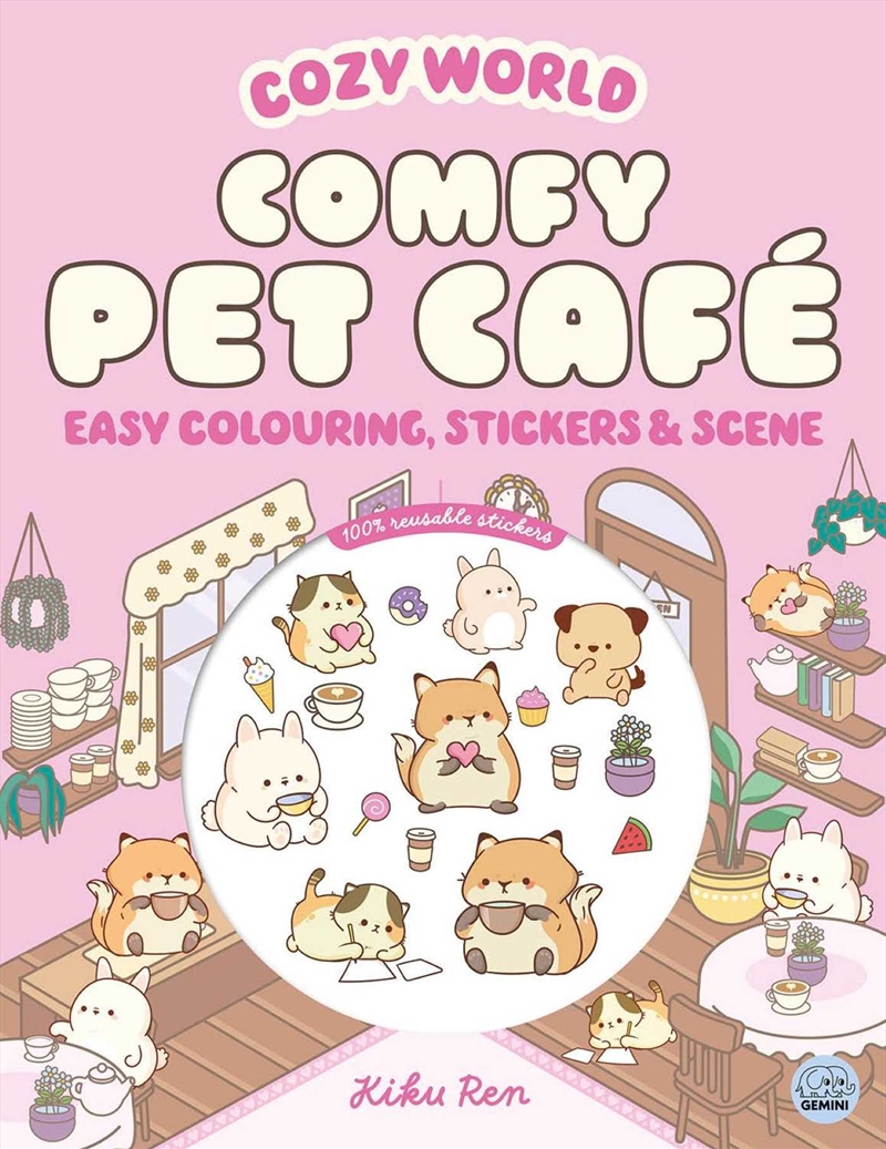 Cozy World Comfy Pet Café: Easy Colouring and Sticker Scene for Teens, Young Adults and Adults/Product Detail/Kids Activity Books