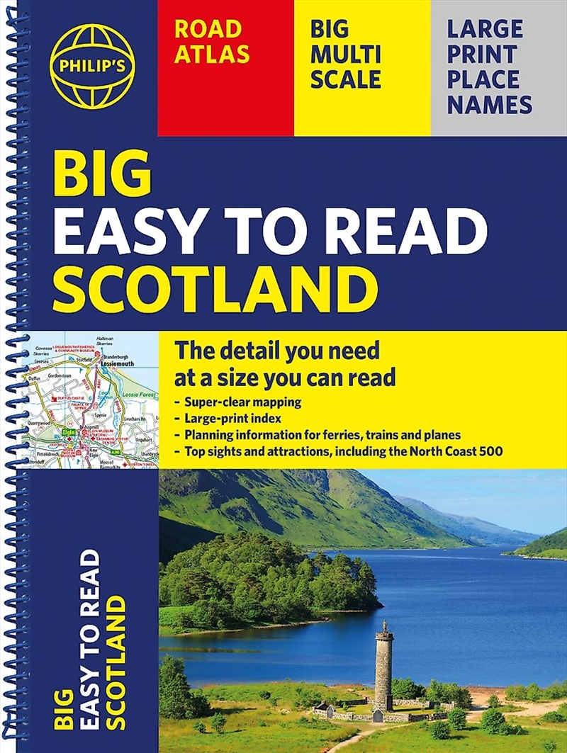 Philip's Big Easy to Read Scotland Road Atlas (Spiral A3)/Product Detail/Travel & Holidays