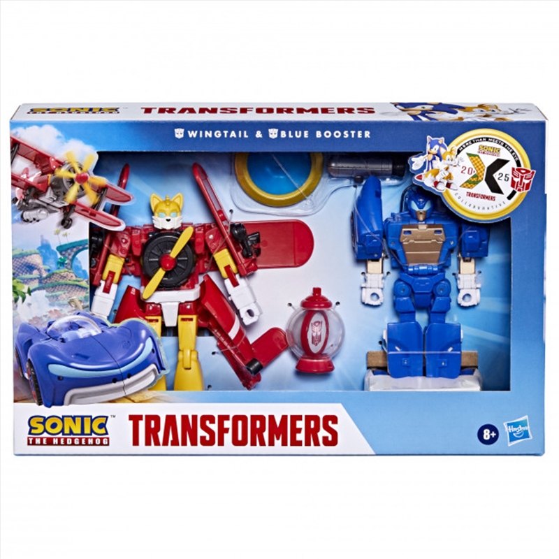 Transformers x Sonic the Hedgehog: Transformers Wingtail and Blue Booster Action Figures/Product Detail/Figurines
