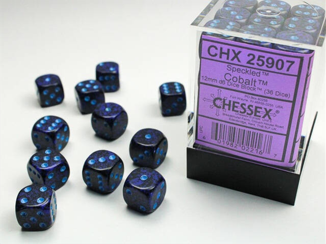 Chessex 12mm D6 Dice Block Speckled Cobalt/Product Detail/Dice Games