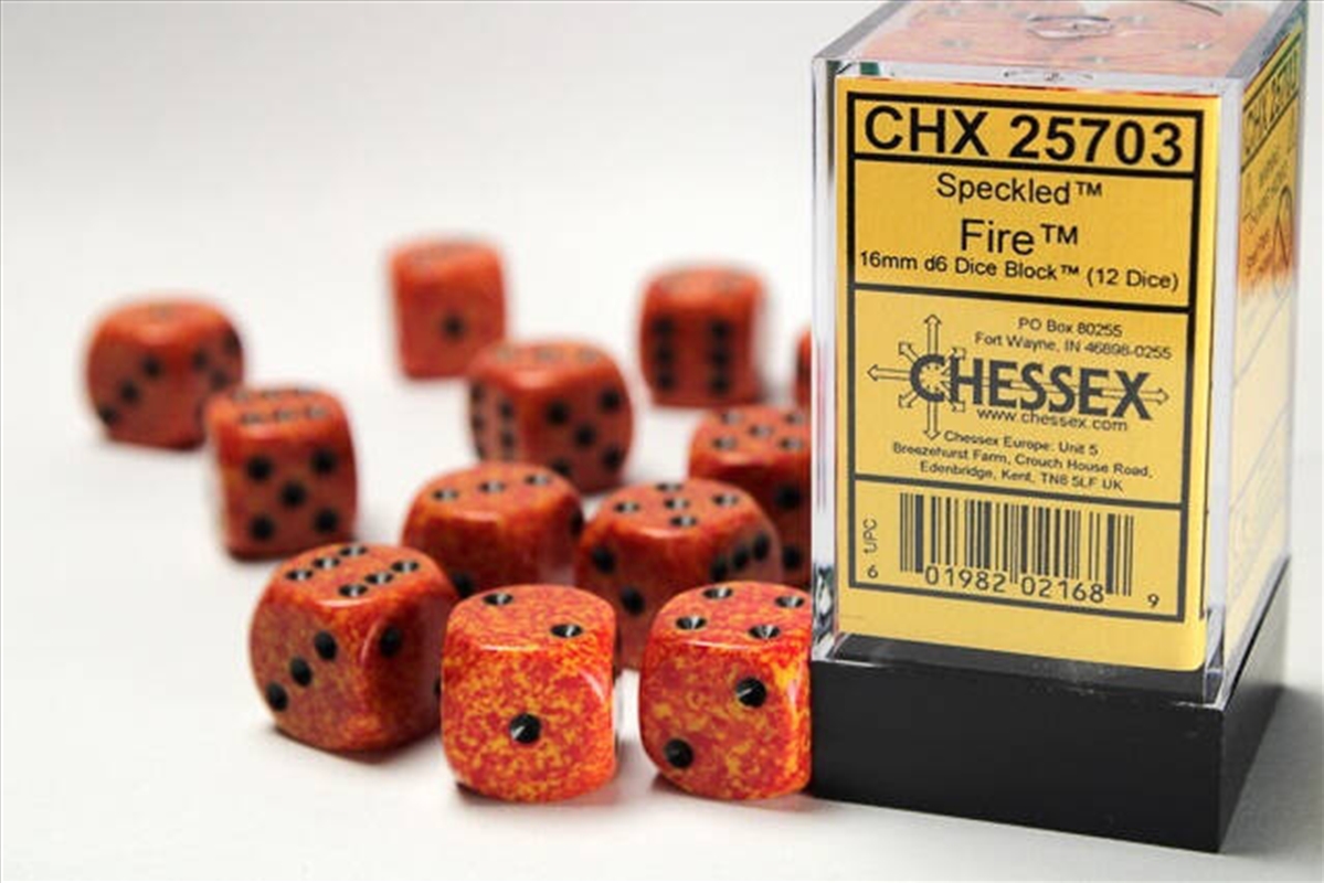 Chessex 16mm D6 Dice Block Speckled Fire/Product Detail/Dice Games