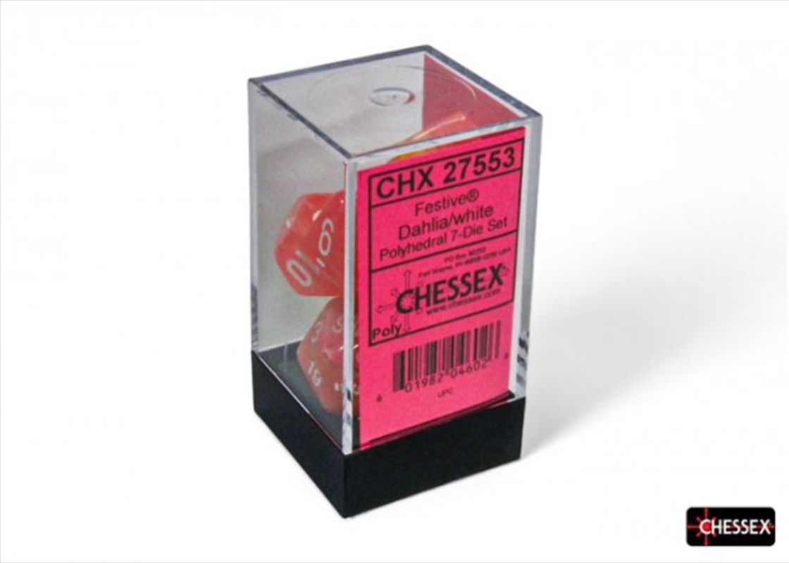 Chessex Festive Polyhedral Dahlia/White Luminary 7-Die Set/Product Detail/Dice Games
