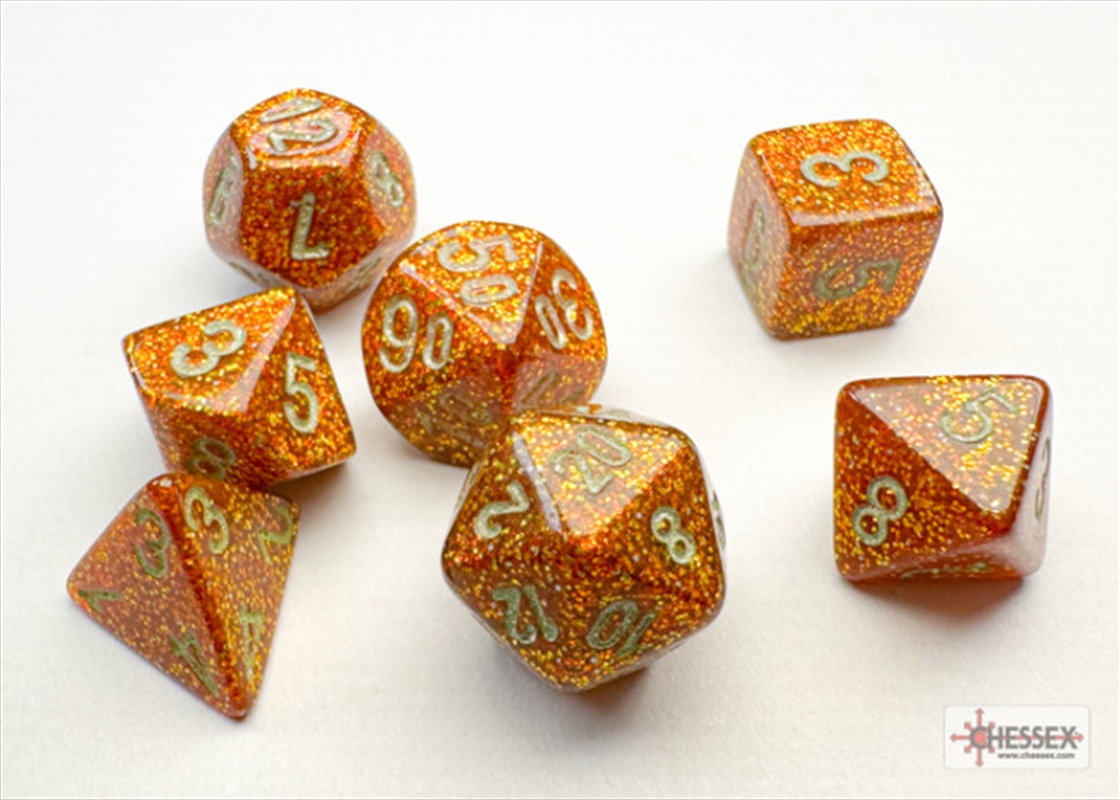 Chessex Glitter Mini-hedral Gold/silver 7-Die Set/Product Detail/Dice Games