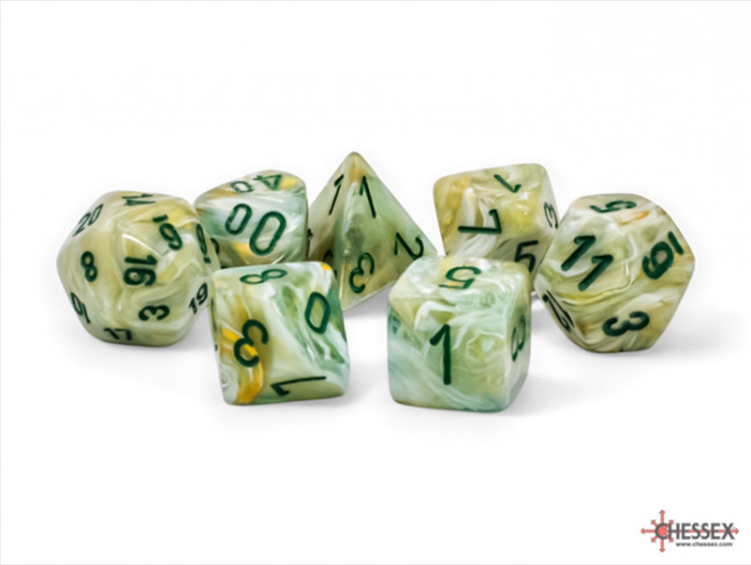 Chessex Marble Mega-hedral Green/dark green 7-Die Set/Product Detail/Dice Games
