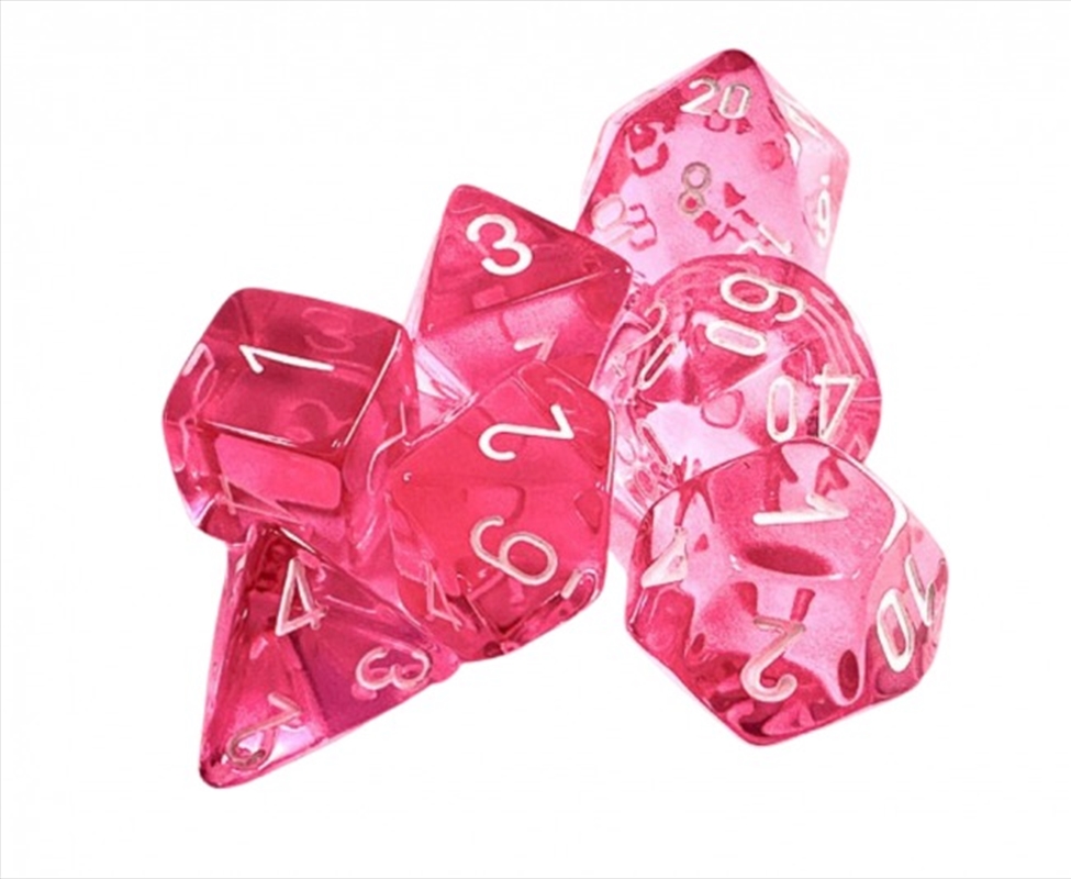 Chessex Polyhedral 7-Die Set Translucent Pink/White/Product Detail/Dice Games