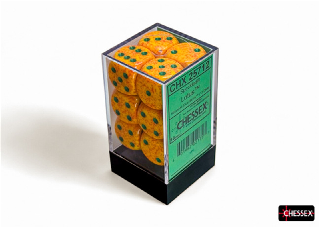 Chessex Speckled 16mm D6 Lotus Dice Block (12 dice)/Product Detail/Dice Games