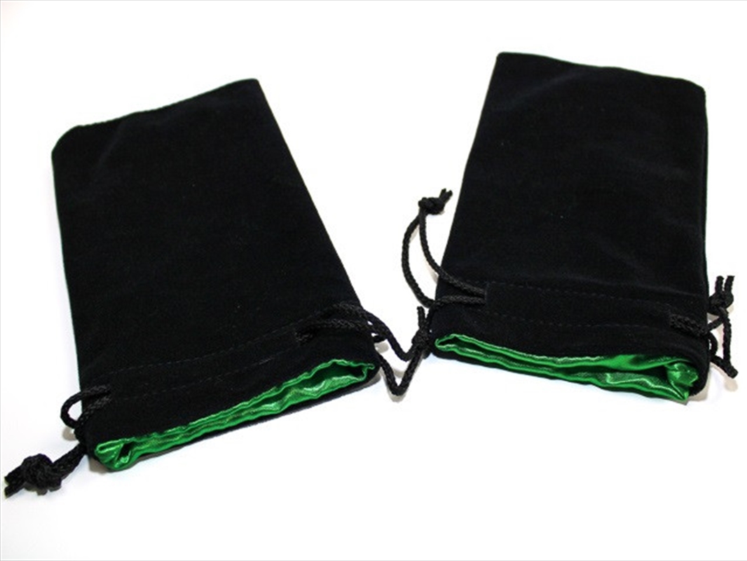 Koplow Large Velvet Dice Bag: Black with Green Lining/Product Detail/Games