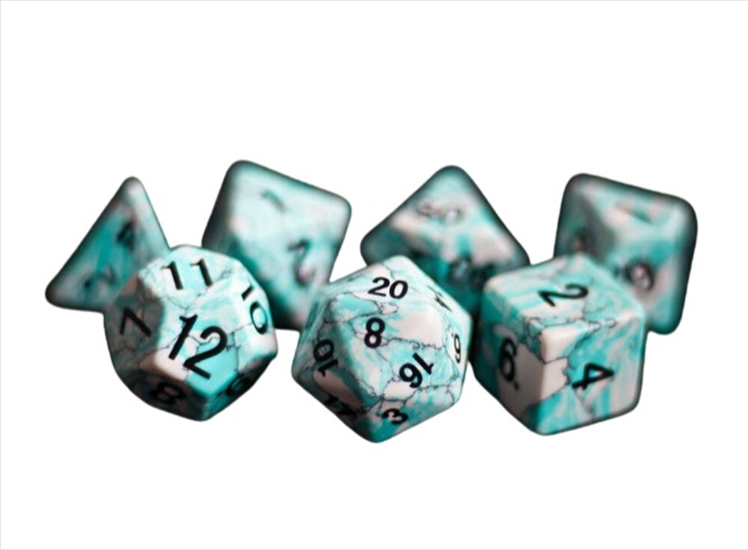 MDG 16mm Polyhedral Dice Set: Blue Turquoise (Synthetic)/Product Detail/Dice Games