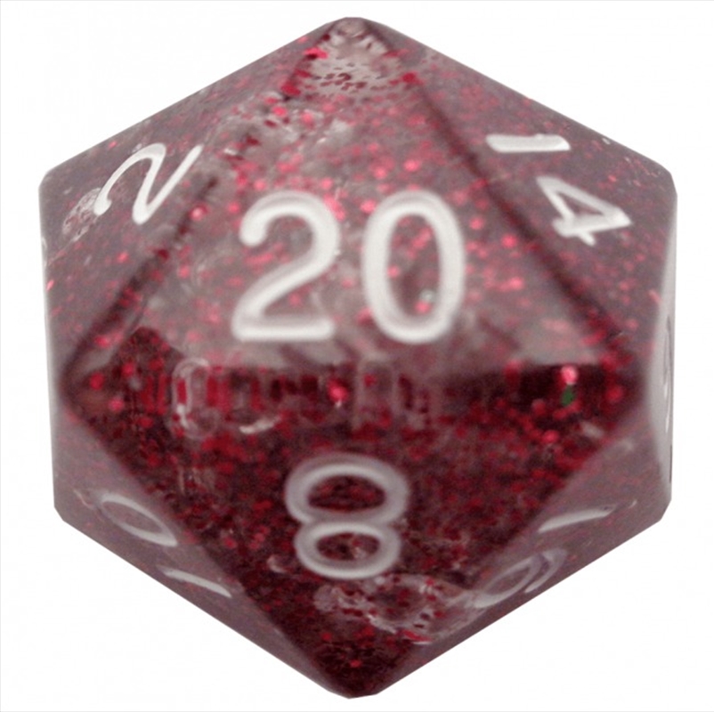 MDG 35mm Mega Acrylic d20 Dice: Ethereal Light Purple with White Numbers/Product Detail/Dice Games