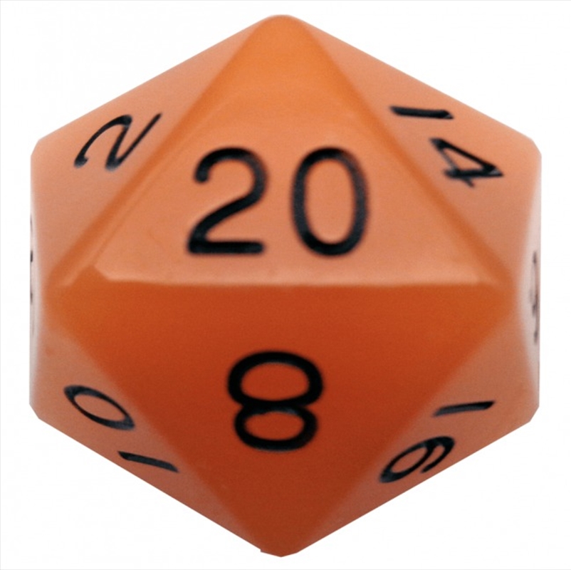 MDG 35mm Mega Acrylic d20 Dice: Glow Orange with Black Numbers/Product Detail/Dice Games