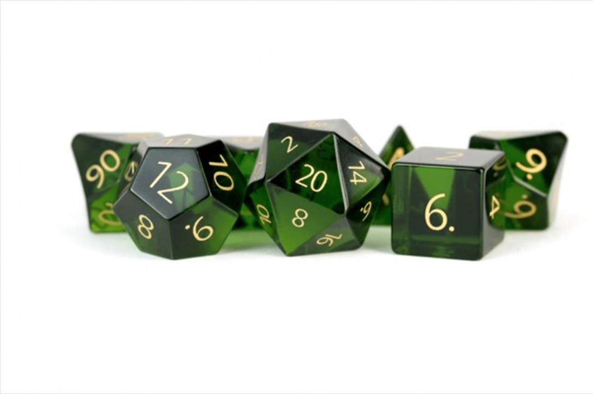 MDG Engraved Zircon Glass Birthstone Dice: August Peridot/Product Detail/Dice Games